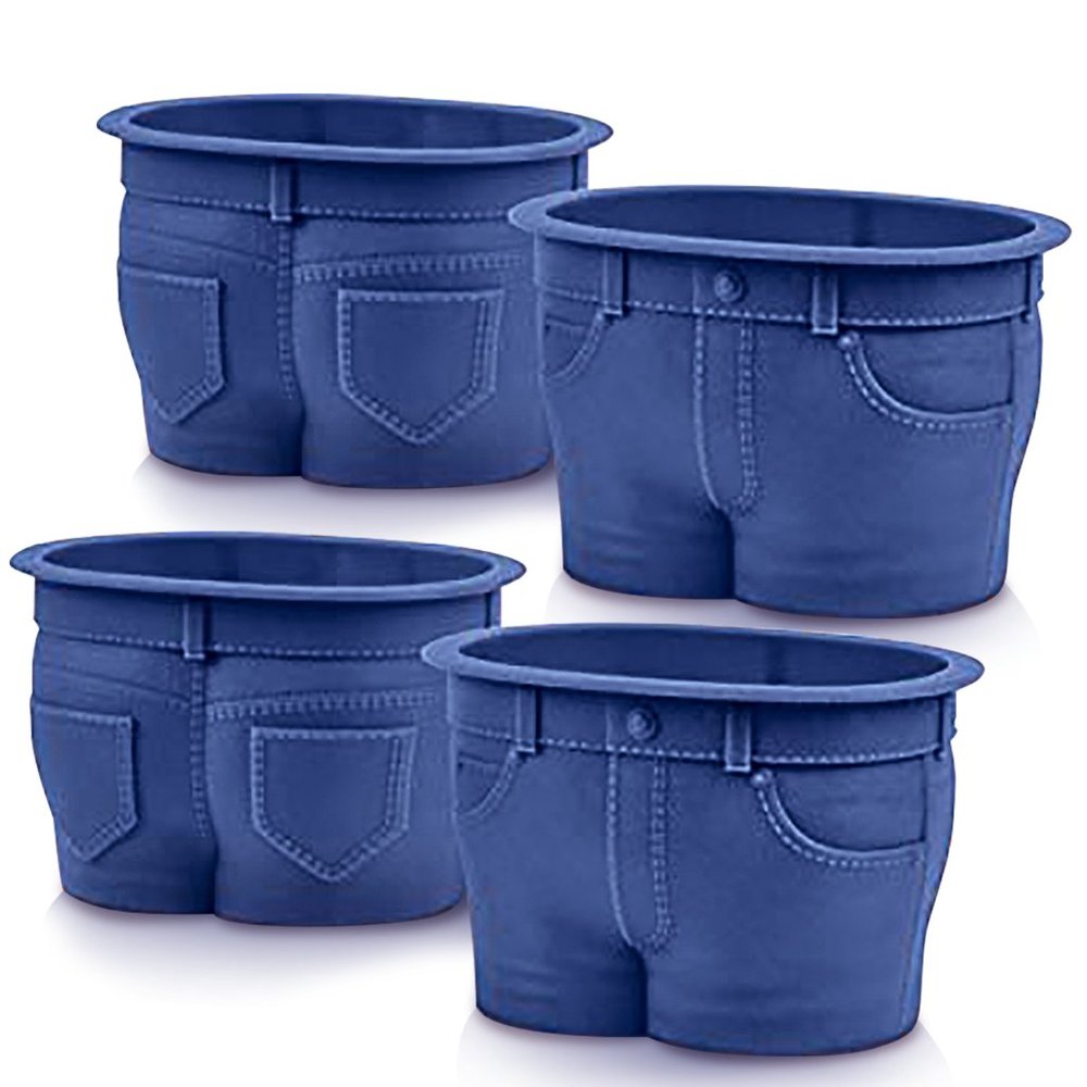 Mr. Muffin Pants Silicone Molds Denim-Style Cups